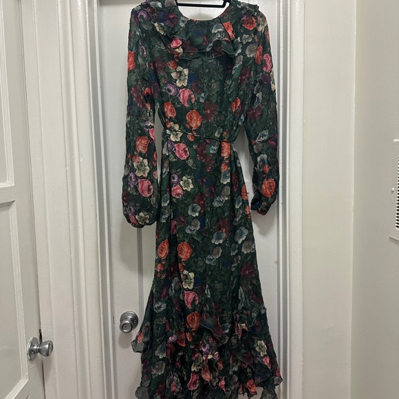 & OTHER STORIES | GREEN FLORAL | MIDI DRESS | SIZE EURO 40 US 8 - Picture 5 of 6